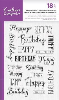 Crafters Companion - Birthday Wishes Clear Stamps - Clear Stamps