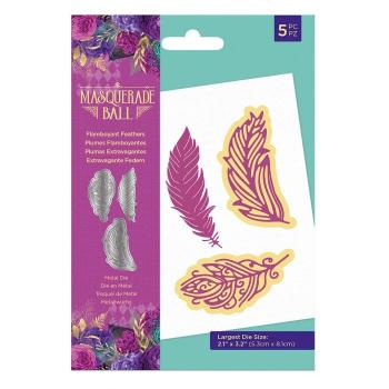 Crafters Companion -Masquerade Ball Metal Die Flamboyant Feathers - Stanze