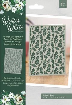 Crafters Companion -Winter White Embossing Folder Foliage Background - Prägefolder