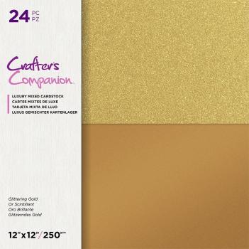 Crafters Companion - Glittering Gold - 12" Paper Pack