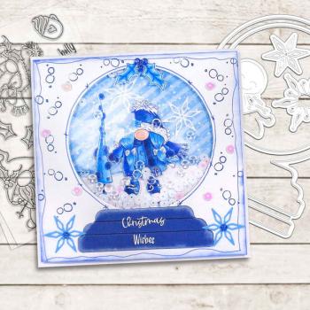 Polkadoodles Dies "Gnome Jolly Holly Wishes" Stanzschablonen
