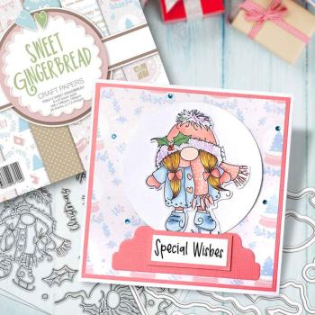 Polkadoodles Dies "Gnome Jolly Holly Wishes" Stanzschablonen