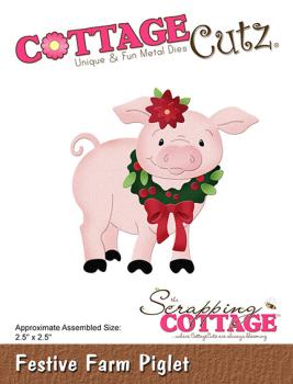 Scrapping Cottage Die - Festive Farm Piglet