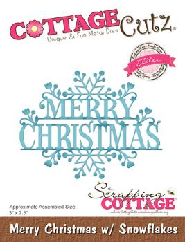 Scrapping Cottage Die - Merry Christmas w/ Snowflakes