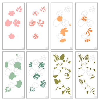 LDRS-Creative Thankful Flowers Slim Line Layering Stencils 