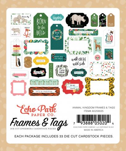 Echo Park "Animal Kingdom" Ephemera Frames & Tags