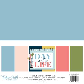 Echo Park "Day In The Life" 12x12" Coordinating Solids Paper - Cardstock