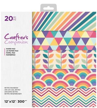 Crafters Companion -Retro Rainbow - 12" Paper Pack