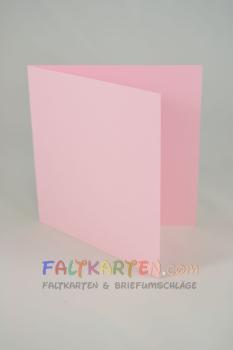 Doppelkarte - Faltkarte 10x10cm, 240g/m² in babypink