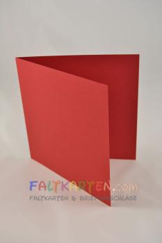 Doppelkarte - Faltkarte 10x10cm, 240g/m² in weihnachtsrot