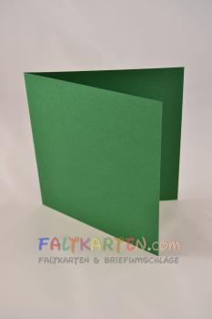 Doppelkarte - Faltkarte 10x10cm, 240g/m² in dunkelgrün
