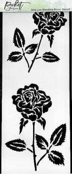 Picket Fence Studios Slim Line Blending Roses 4x10 Inch Stencil - Schablone