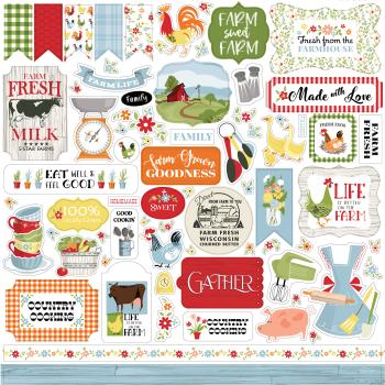 Carta Bella "Farmhouse Living 12x12 Inch" 12x12" Element Stickers