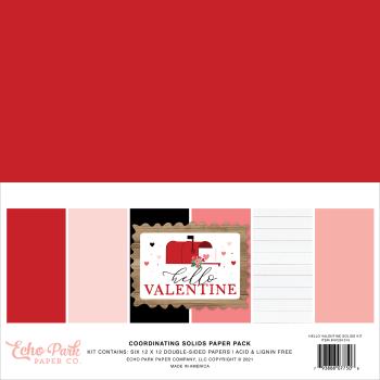 Echo Park "Hello Valentine" 12x12" Coordinating Solids Paper - Cardstock