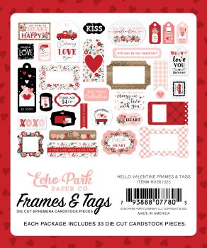 Echo Park "Hello Valentine" Ephemera Frames & Tags
