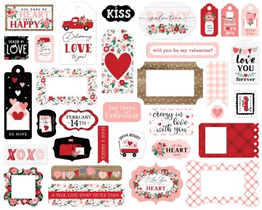 Echo Park "Hello Valentine" Ephemera Frames & Tags