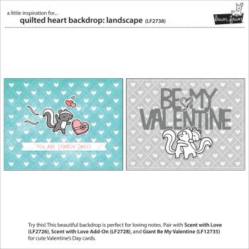 Lawn Fawn Craft Dies - Quilted Heart Backdrop: Landscape