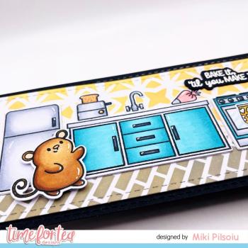 Time For Tea Stencil Tiled Wall