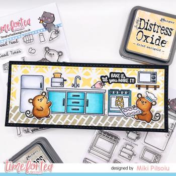 Time For Tea Stencil Tiled Wall