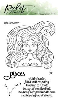 Picket Fence Studios Pisces Girl Clear Stamps 