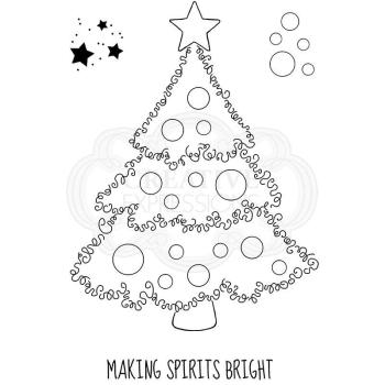 Woodware Festive Fuzzies Christmas Tree   Clear Stamps - Stempel 