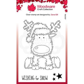 Woodware Festive Fuzzies Reindeer   Clear Stamps - Stempel 