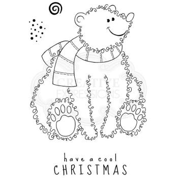 Woodware Festive Fuzzies Polar Bear   Clear Stamps - Stempel 