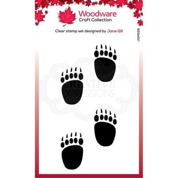 Woodware Festive Fuzzies Mini Polar Bear Paws Clear Stamp - Stempel 