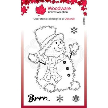 Woodware Festive Fuzzies Snowman   Clear Stamps - Stempel 