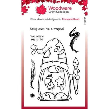 Woodware Arty Gnome   Clear Stamps - Stempel 