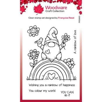 Woodware Rainbow Gnome   Clear Stamps - Stempel 
