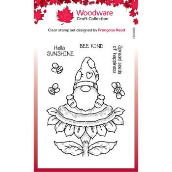 Woodware Sunflower Gnome Clear Stamps - Stempel 
