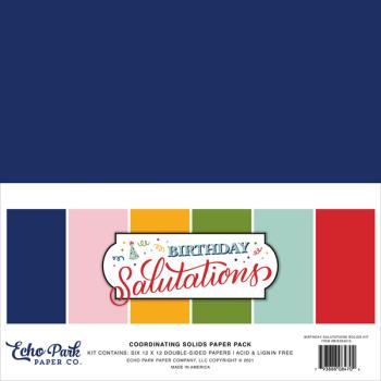 Echo Park "Birthday Salutations" 12x12" Coordinating Solids Paper - Cardstock