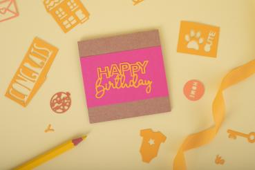 Gemini Happy Birthday Mini Elements Dies  - Stanze - Geburtstag
