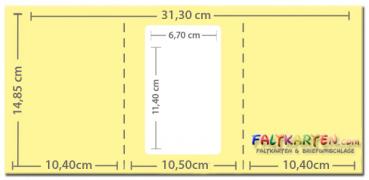 Passepartoutkarte rechteck 3-Fach DIN A6 in weiss
