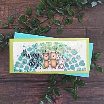 Picket Fence Studios Slim Line Rainbow of Hearts Stencil - Schablone