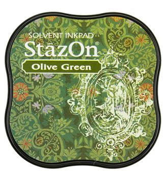 Tsukineko StazOn Inkpad Midi - Olive Green   - Permanent Stempelkissen