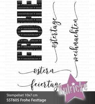 Kulricke Stempelset "Frohe Festtage" Clear Stamp Motiv-Stempel