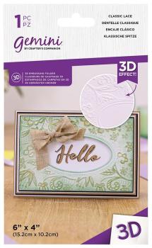 Gemini Classic Lace 3D Embossing Folder - Prägeschablone - Klassische Spitze