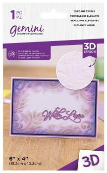Gemini Elegant Swirls 3D Embossing Folder - Prägeschablone - Elegante Wirbel