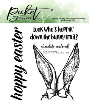 Picket Fence Studios Hoppin' Down the Bunny Trail 4x4 Inch Clear Stamps