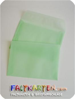 transparente Briefumschläge - Briefhüllen in grün, DIN C6, 100g/m², Nassklebung