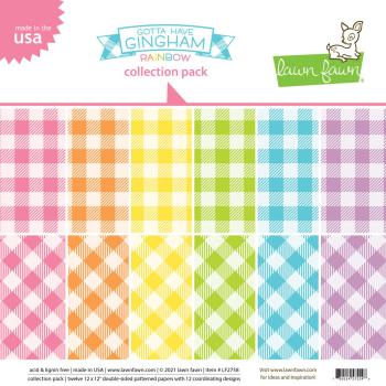 Lawn Fawn 12x12 "Gotta Have Gingham Rainbow" Collection Pack