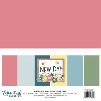 Echo Park "New Day" 12x12" Coordinating Solids Paper - Cardstock