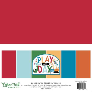 Echo Park "Play All Day Boy" 12x12" Coordinating Solids Paper - Cardstock