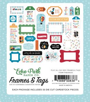 Echo Park "Play All Day Boy" Ephemera Frames & Tags