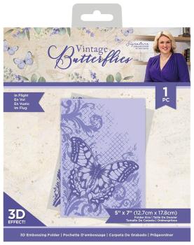 Crafters Companion -Vintage Butterflies 3D Embossing Folder In Flight 3D - Prägefolder