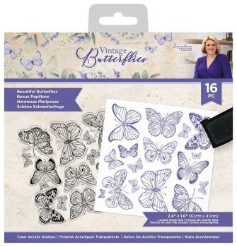 Crafters Companion - Vintage Butterflies - Clear Stamps