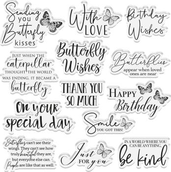 Crafters Companion - Vintage Butterflies  - Clear Stamps