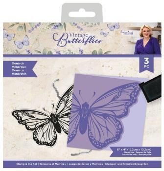 Crafters Companion -Vintage Butterflies Monarch - Stanze & Stempel